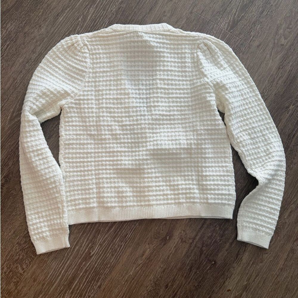 J.Crew Factory Textured Cardigan Sweater Ivory Size Medium NEW - Picture 5 of 9